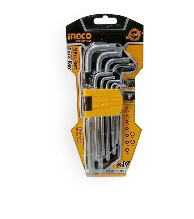 JUEGO DE 9 LLAVES TORX T10 A T50 INGCO