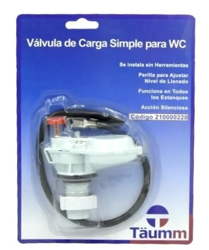 VÁLVULA DE CARGA SILENCIOSA SIMPLE PARA WC - TAUMM.