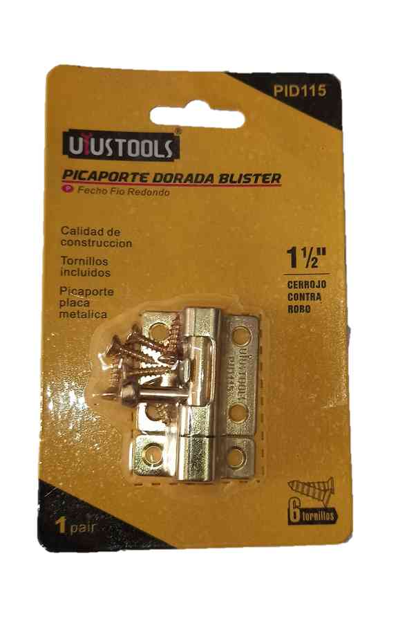 PICAPORTE DORADA BLISTER PID115 1 1/2