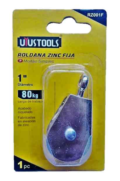 ROLDANA DE ZINC SIMPLE 1 PULG 80 KILOS - UYUSTOOLS.