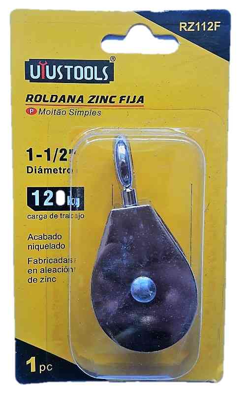 ROLDANA DE ZINC SIMPLE 1-1/2 PULG 120 KILOS - UYUSTOOLS.