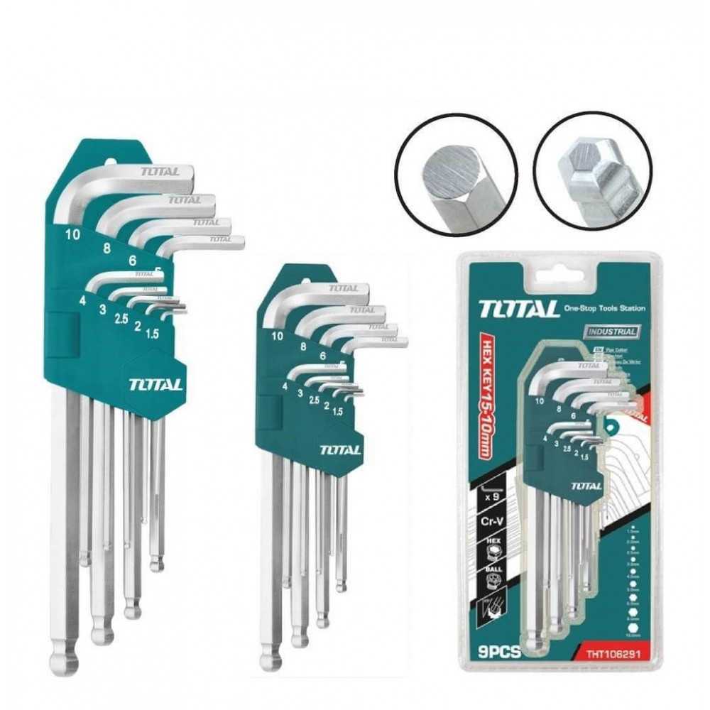 JUEGO DE LLAVES ALLEN 9PCS- THT106291 - TOTAL TOOLS. 