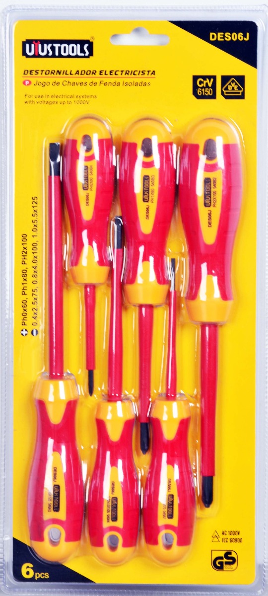 JUEGO DESTORNILLADOR 6 PCS AISLADO ELECTRICISTA -  UYUTOOLS.